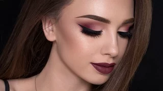 Burgundy Smokey Eyes & Bold Lips Makeup Tutorial | FALL MAKEUP