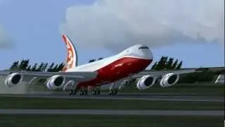 FS2004 Boeing 747-820F House Livery Landing Pulkovo Airport