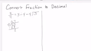 Convert Fraction to Decimal: 3/4