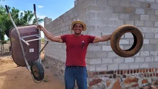 Fiz uma proteção pra o pneu do meu carrinho não furar