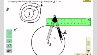 Rýsování (vzájemná poloha kružnic), Geometrie pro 4.ročník, str. 17, cv. 4b