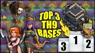 TOP 3 TH9 [Town Hall 9] Trophy Bases! w/ REPLAYS Anti Lavaloonion, Anti Valkyrie - Clash Of Clans