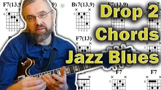 How to use Drop 2 Chords on a Jazz Blues - Bebop Skill