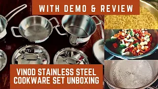 Vinod Stainless Steel Deluxe Classic Cookware Set- Set of 4 Pieces