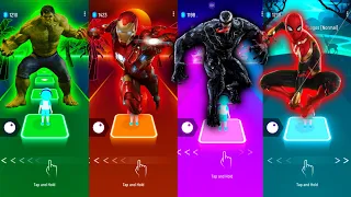 Hulk VS Iron Man VS Venom VS Spider Man | Tiles Hop EDM Rush