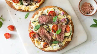 Grilled Steak & Garden Veggie Flatbread