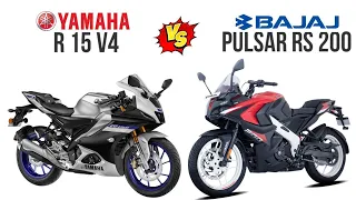 Yamaha R15 V4 M VS Pulsar RS 200 | Comparison | Mileage | Top Speed | Price | Bike Informer