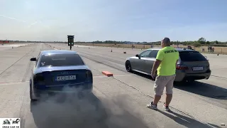 BMW e61 530D BiTurbo vs Audi A4 1.9 TDI drag race 1/4 mile 🚦🚗  - 4K