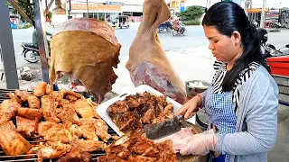 Grill Beef 30kg & Chopping Sell for Dinner - Cambodia's Greatest Street Food
