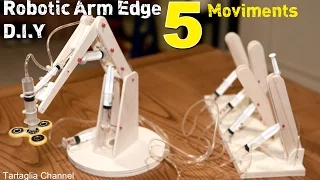 Amazing - How to make syringhe Hydraulic Robotic arm - 5 movements