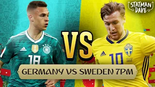 Germany 2-1 Sweden | Goal: TOIVONEN; REUS, KROOS | BOATENG RED CARD | Statman Dave Live