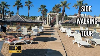 Short Promenade walk, Defne Ana to Horus Paradise Resort, Side Antalya 2024 (4K)
