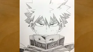 Anime drawing | How to draw Katsuki Bakugo from My Hero Academia | step-by-step | Bakugo