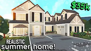 35k Summer Realistic Bloxburg House Build: 2 Story Exterior Tutorial *WITH VOICE*