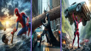 A collection of superheroes save disaster victims ⭐ All Characters Marvel vs DC #avengers #marvel