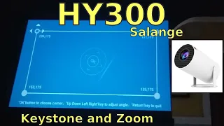 HY300 Projector - Showing Keystone And Zoom Correction.