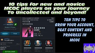 10 MCOC tips for new and novice players on your journey to Uncollected and beyond!