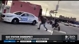 Group On Bikes Appears To Terrorize Officer