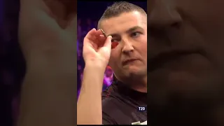 Nathan Aspinall 145 finish against Ryan Searle during the European Championship