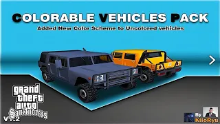 Обзор Модов GTA San Andreas #813 – Цветной транспорт / Colorable Vehicles Pack
