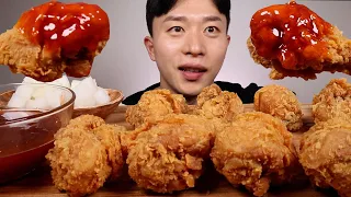 ASMR MUKBANG FRIED CHICKEN SWEET SPICY SAUCE EATING SHOW