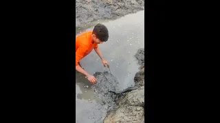 Fishing in the mud