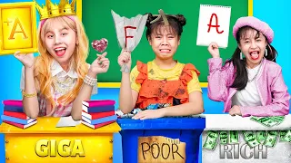 Estudiante Rico Vs Pobre Vs Giga Rico En La Escuela - Historias Divertidas De Familia Baby Doll