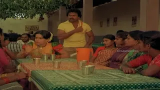 Girls Gang Eats Free Chicken Meals In Hotel | Comedy Scene | Asambhava Kannada Movie | Ambika