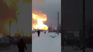 Взрыв и пожар на газопроводе в Вурнарском районе Чувашии