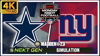 Dallas Cowboys vs New York Giants Madden 23 Prediction 4K | 2022 NFL Season MNF