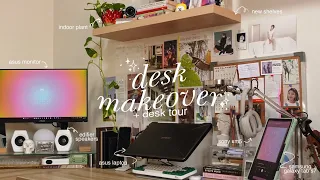 cozy desk makeover  + desk tour 🍃 kinda chaotic but still functional