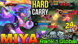 24 Kills Miya Hard Carry Monster - Top 1 Global Miya by Heart_Sense - Mobile Legends