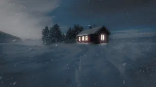 Snowstorm at a lonely Log Cabin┇Howling Wind & Blowing Snow┇Sounds for Sleep, Study & Relaxation