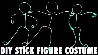 DIY LIGHTED STICK FIGURE COSTUME TUTORIAL | CHEAP & EASY GLOW STICK MAN COSTUME |  HOW TO