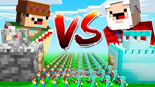 CASTILLO de UN PIXEL NOOB vs CASTILLO de UN PIXEL PRO 🏰😱 BATALLA en MINECRAFT con SILVIOGAMER