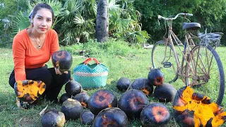 Palm fruit and make cake in my Countryside - Polin lifestyle