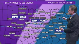 DFW weather: Severe storms possible overnight and into Friday morning