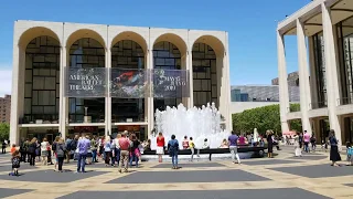 NEW YORK CITY TODAY: Walking on Lincoln Center Plaza - Met Opera, NY City Ballet NYC Philharmonic