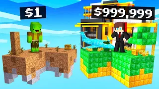 $1 vs $999,999 SKYBLOCK Survival Battle in Minecraft