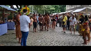 Comemoração do dia do índio no Parque Lage, Rio de Janeiro, Brasil.  Índios Pataxós.