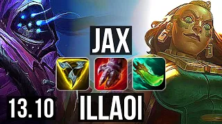 JAX vs ILLAOI (TOP) | 7 solo kills, 1000+ games, 1.2M mastery | KR Master | 13.10