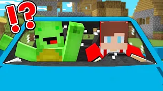 🤣Mikey & JJ Surviving 24 Hours In The Car Challenge in Minecraft  - Maizen Mizen Mazien