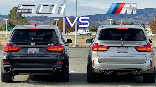 BMW X5 50i vs BMW X5 M- Is the M worth the Extra Performance?  Drag Race