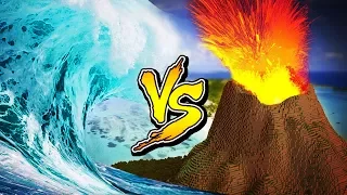 Minecraft  TSUNAMI VOLCANO BASE CHALLENGE  (Volcano Vs Tsunami)