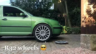 I stole Casy's R32 wheels for the Golf