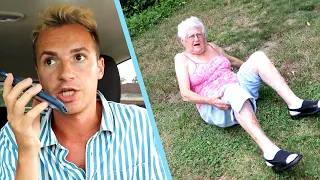 MY GRANDMA FELL SO I COULD GET OUT OF A SPEEDING TICKET *PRANK*