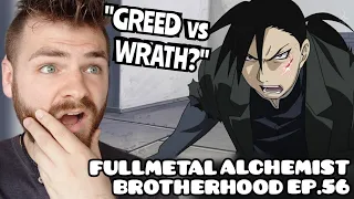 GREED vs WRATH??!! | FULLMETAL ALCHEMIST BROTHERHOOD EPISODE 56 | New Anime Fan! | REACTION