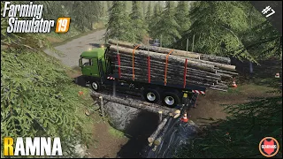 Loading wood, transporting equipment. ⭐ Ramna #7 ⭐ Farming Simulator 19 Timelapse