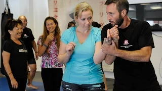 Alex O'Loughlin and Egan Inoue teach self defense