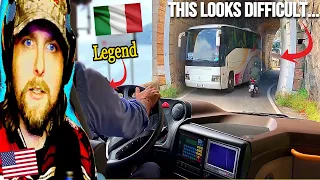 American Reacts to Spectacular Italy Bus Driving Skills